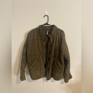 Quilted dolman free people military green